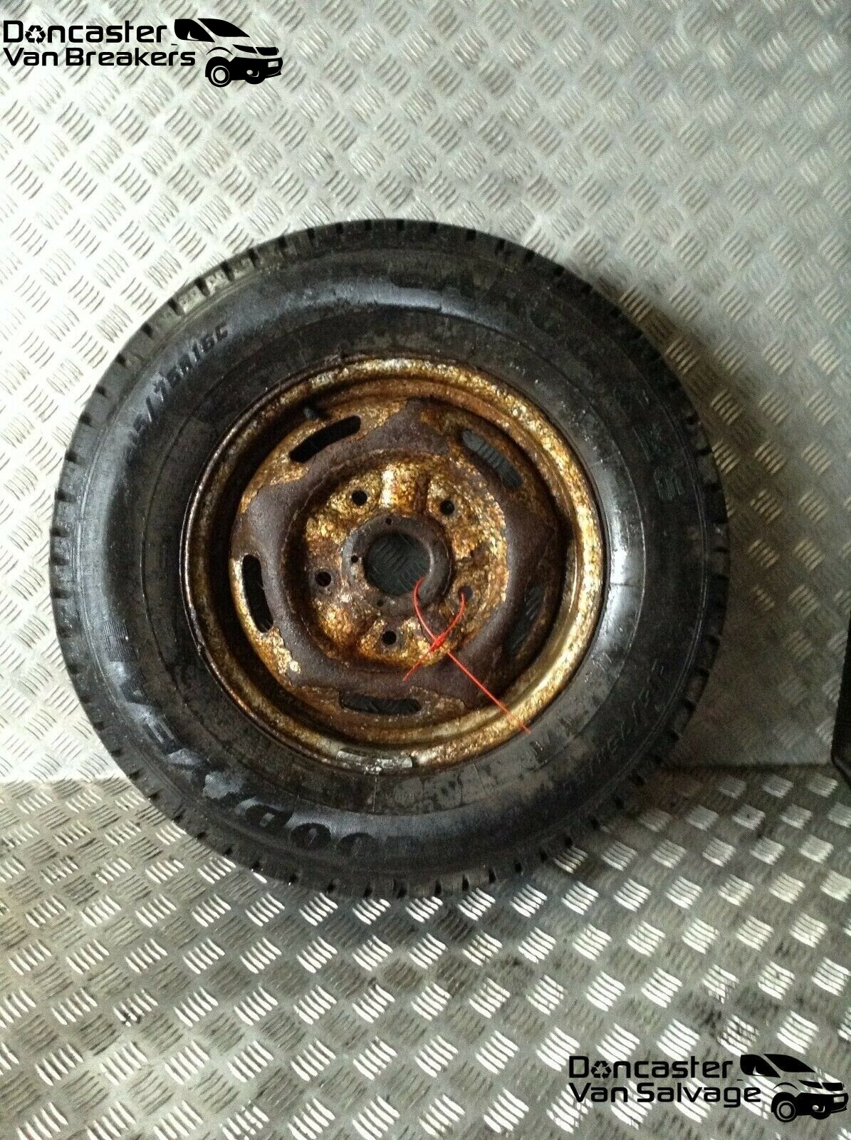 FORD TRANSIT MK7 SWB SPARE WHEEL FITTED WITH 215/75/R16C GOODYEAR TYRE